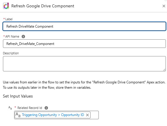 Refresh DriveMate Component action